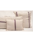 Coussin en lin & coton chevron blanc/violet 40x60cm