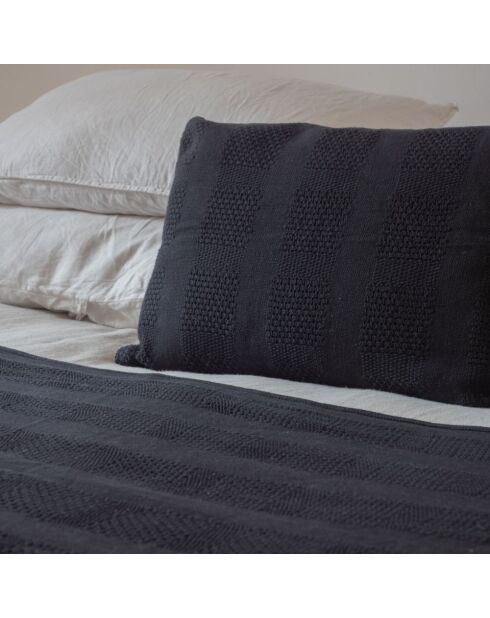 Coussin en crochet fait main noir 40x60cm