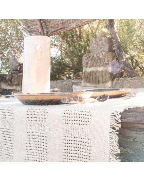 Nappe en crochet fait main beige 130x200cm