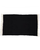 Plaid en laine finitions frangées noir 135x230cm