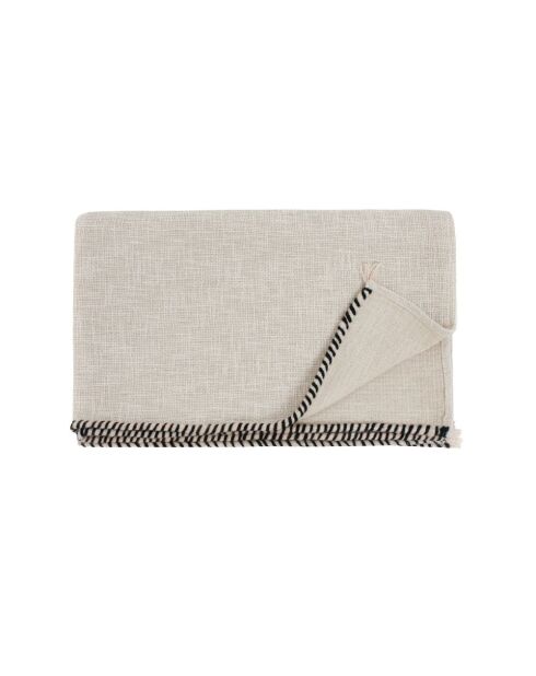 Plaid en coton flammé naturel 140x220cm