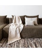 Plaid en coton flammé naturel 140x220cm