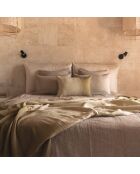 Plaid en laine et coton vert 140x220cm