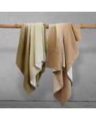 Plaid en laine et coton vert 140x220cm