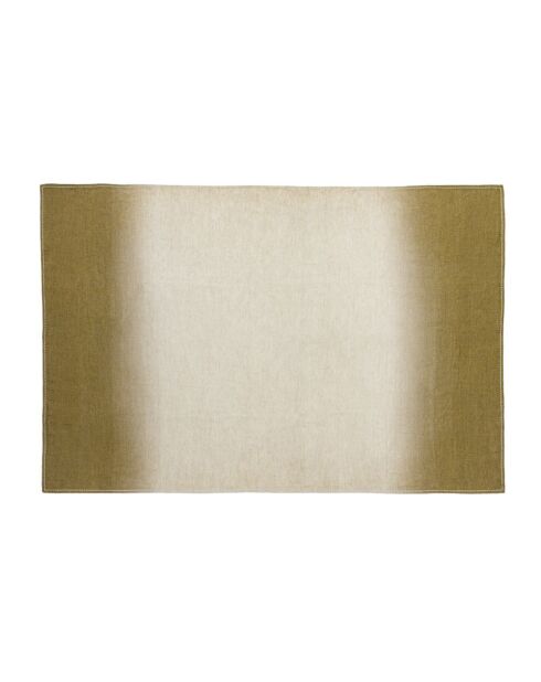 Plaid en laine et coton vert 140x220cm