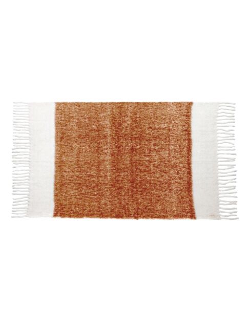 Plaid en laine bicolore beige 125x200cm