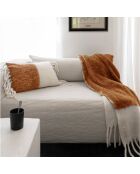 Plaid en laine bicolore beige 125x200cm