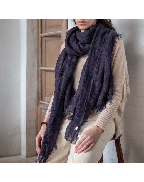 Plaid en lin violet 200x144cm