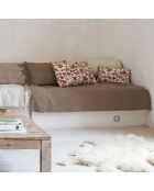 Plaid en coton & laine et détails macramé marron 90x200cm