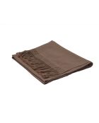 Plaid en coton & laine et détails macramé marron 90x200cm