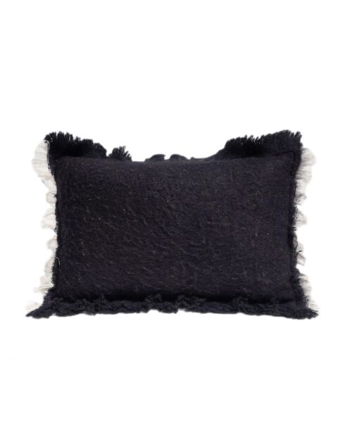 Coussin en laine noir 40x60cm