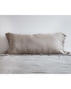 Coussin en lin frangé naturel 55x110cm