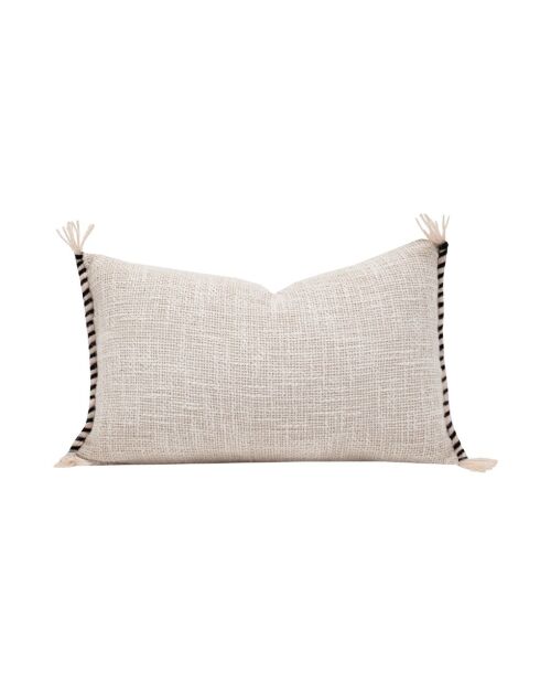 Coussin en coton flammé naturel 25x40cm