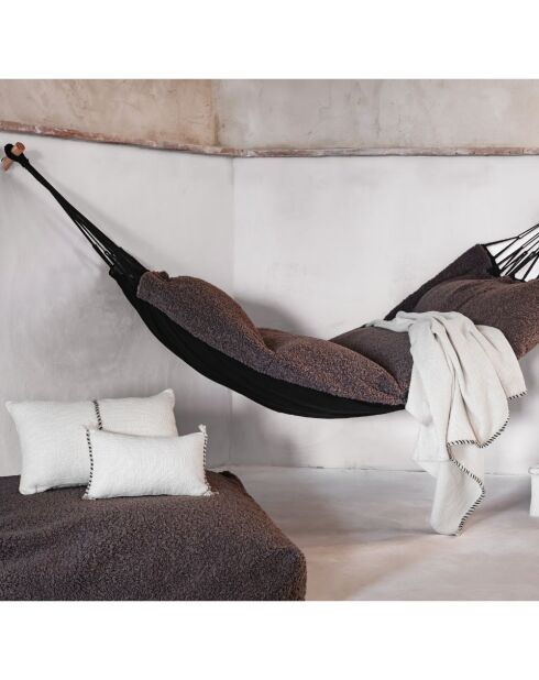 Coussin en coton flammé naturel 25x40cm