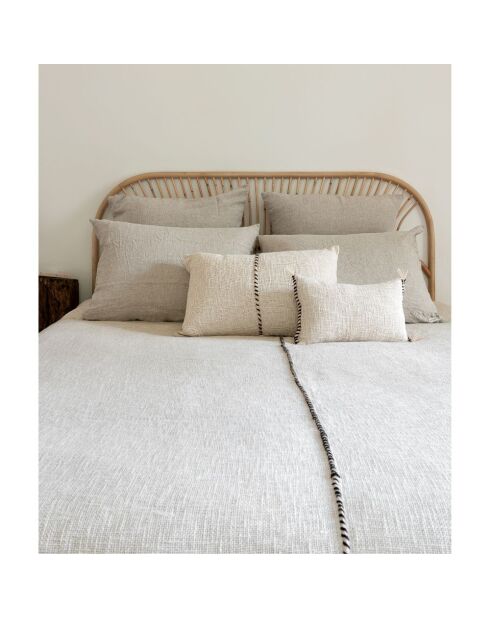 Coussin en coton flammé naturel 25x40cm