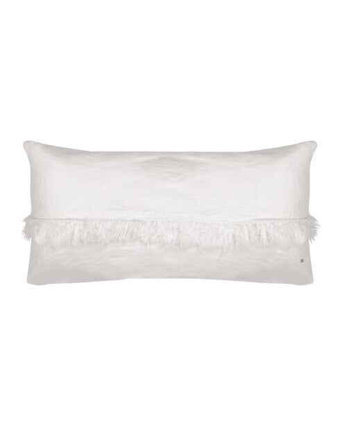 Coussin en lin frangé plume 30x60cm