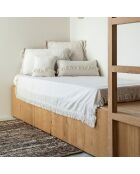 Coussin en lin frangé plume 30x60cm