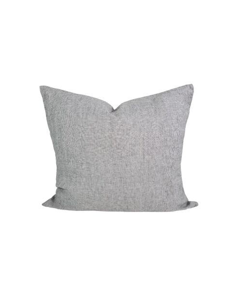Taie d'oreiller en lin lavé et coton grise 65x65cm