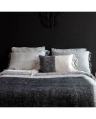Taie d'oreiller en lin lavé et coton grise 65x65cm