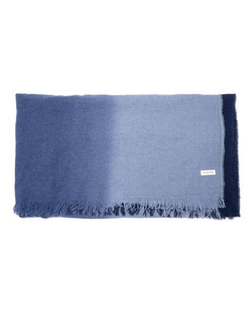 Plaid en laine & cachemire bleu 120x200cm