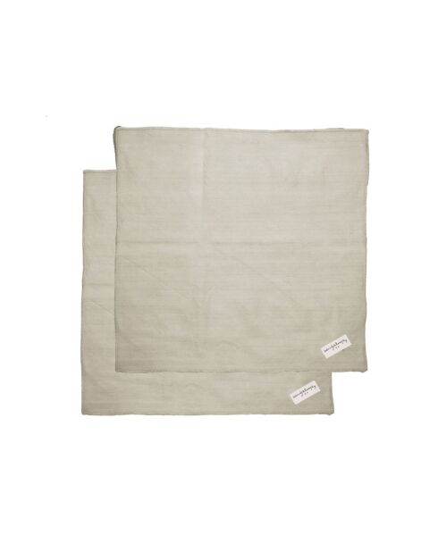 2 serviettes de table en lin lavé naturel