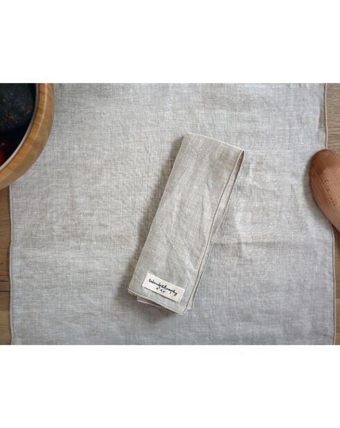 2 serviettes de table en lin lavé naturel