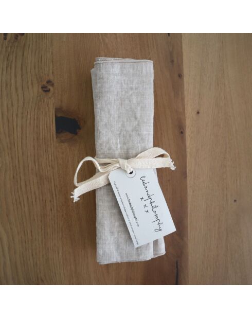 2 serviettes de table en lin lavé naturel