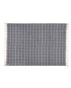 Plaid en lin et coton bleu 135x200cm