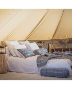 Plaid en lin et coton bleu 135x200cm