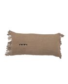 Coussin en lin à chevrons marron 30x60cm