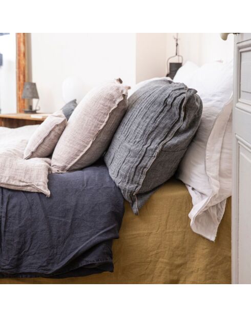 Coussin en lin changeant gris 30x60cm