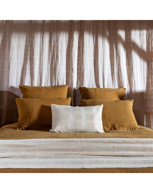 Coussin en crochet fait main beige 40x60cm