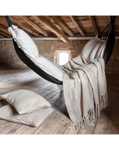 Coussin en crochet fait main beige 40x60cm