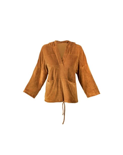 Sweat capuche en éponge jaune