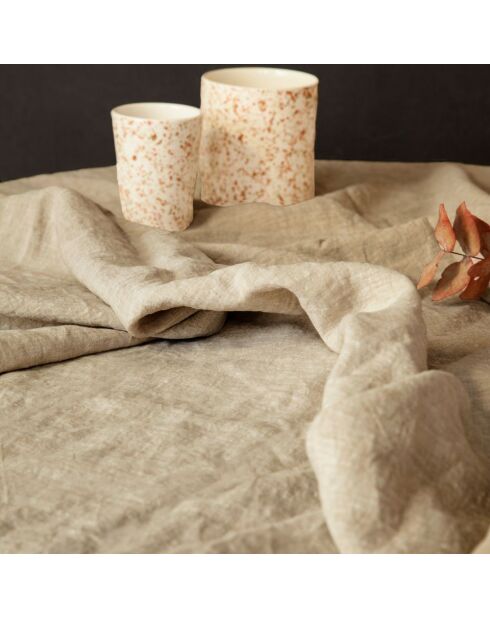 Nappe carrée en lin lavé naturel