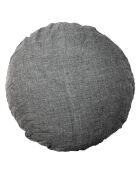 Coussin rond en lin changeant gris 63cm