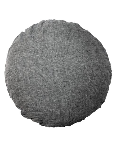 Coussin rond en lin changeant gris 63cm