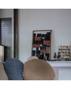 Coussin rond en lin changeant gris 63cm