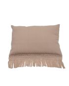 Coussin artisanal en laine & alpaga rose 40x60 cm