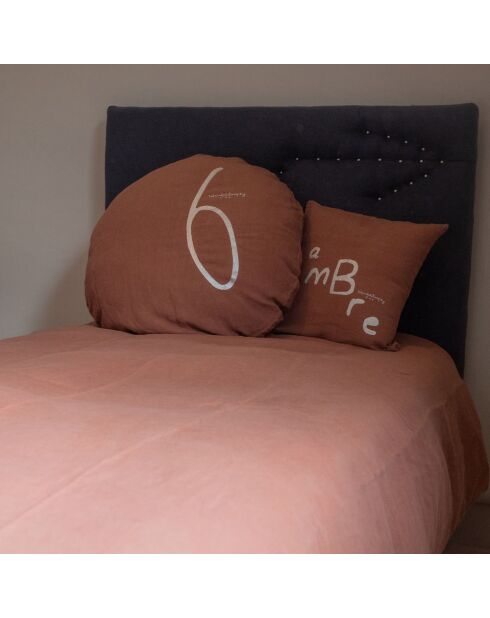 Set letto rosso a 1 posto in lino lavato