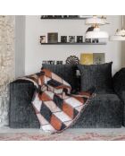 Plaid en laine motif 70s marron 135x230cm