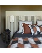 Plaid en laine motif 70s marron 135x230cm