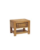 Chevet bois strié 1T Acacia Verone Marron - 55x40x45 cm