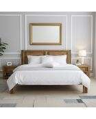 Lit bois strié 160 Acacia Verone Marron - 160x200 cm