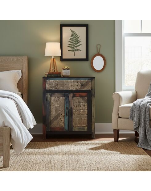 Buffet 2 portes 1 tiroir Manguier Pushkar Naturel - 90x40x86 cm