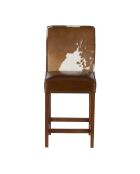 Tabouret de bar en peau de vache Acacia Savage Naturel - 46x50x109 cm