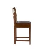 Tabouret de bar en peau de vache Acacia Savage Naturel - 46x50x109 cm