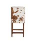 Tabouret de bar en peau de vache Acacia Savage Naturel - 46x50x109 cm