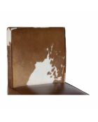 Tabouret de bar en peau de vache Acacia Savage Naturel - 46x50x109 cm