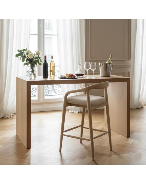 Chaise de Bar Rembourree Milo Beige - 55x52x100 cm